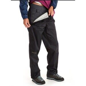 Marmot Pants Womens Small Black PreCip Eco Full-Zip NanoPro Rainproof Hiking